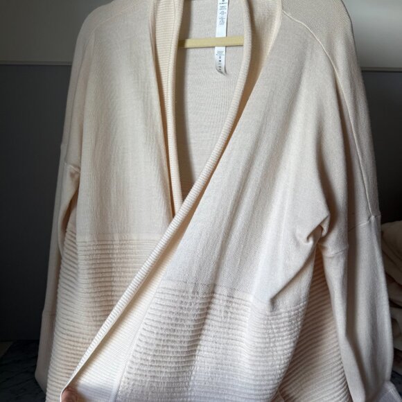 Lululemon Athletica Sweater | Sit In Lotus Wrap II cream size 12 - Picture 11 of 13